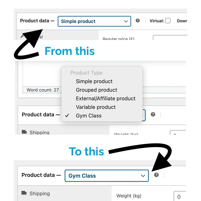 change product type